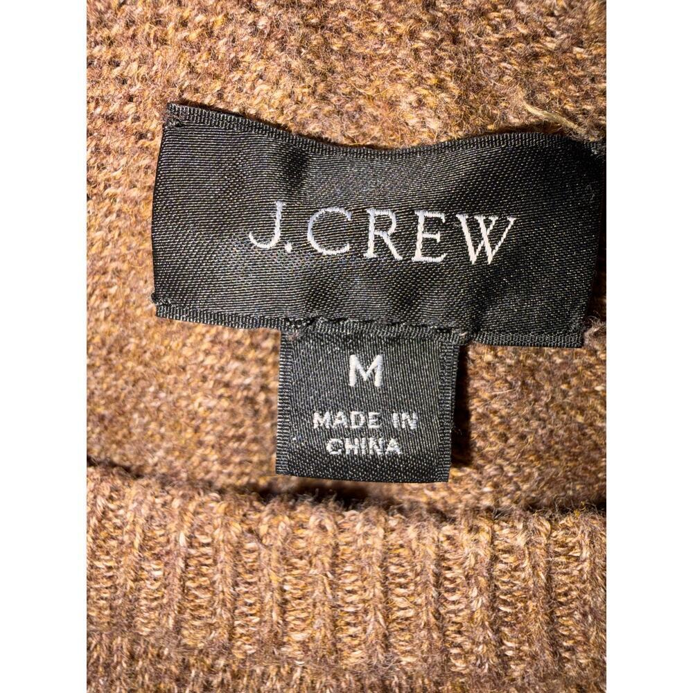 J.Crew Colorblock Sweater Medium Brown Cream Gray Navy Wool Blend Pullover - Picture 3 of 7